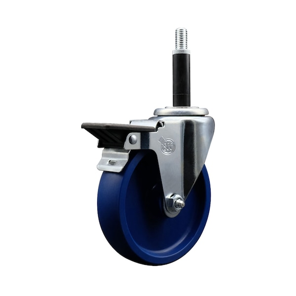 5'' Solid Poly Swivel 3/4'' Expanding Stem Caster with Brake